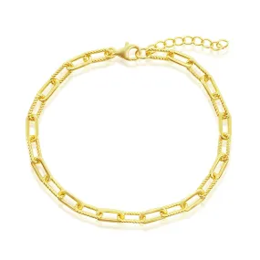 Fancy Paperclip Bracelet - Gold Plated