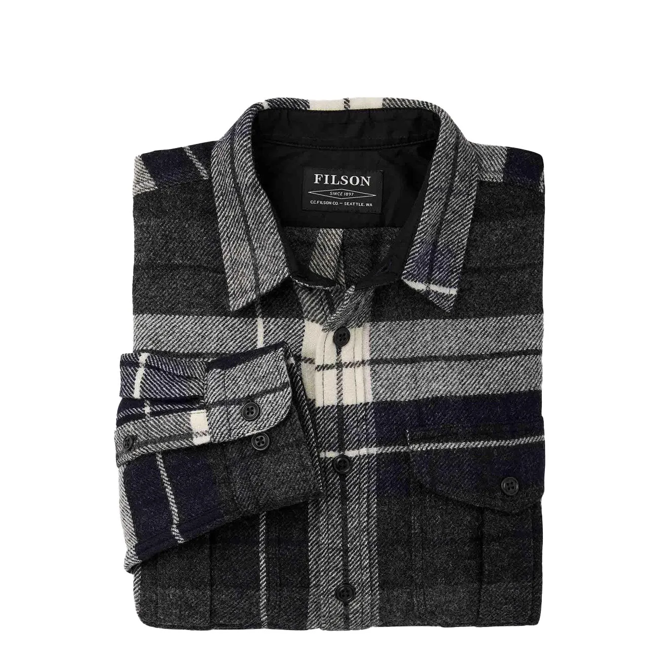 Filson Northwest Wool Shirt Navy Blue Heather