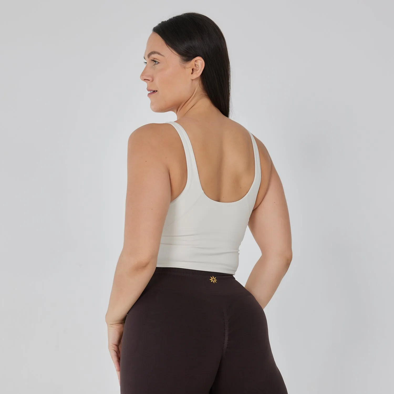 Flexi Bra Top in Oat Milk - Cropped