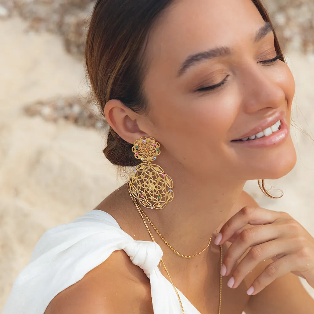 Gardenia Earrings / Rainbow Combo