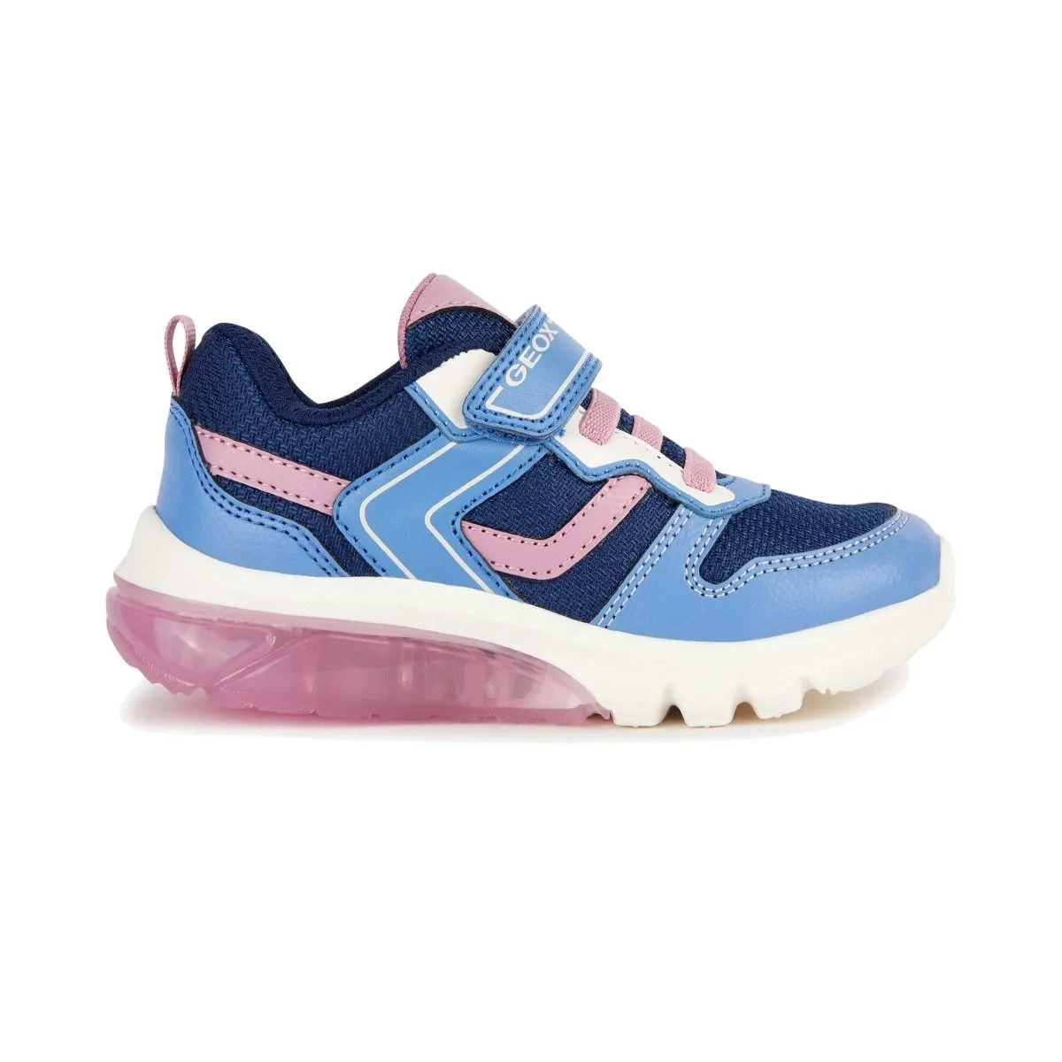 Geox Girl's (Sizes 28-32) Ciberdon Navy/Pink Lite Up