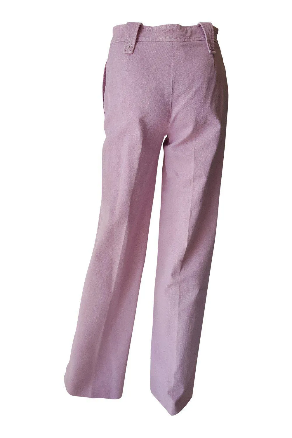 GIAMBATTISTA VALLI Pink Denim Mid Rise Wide Leg Jeans (10)