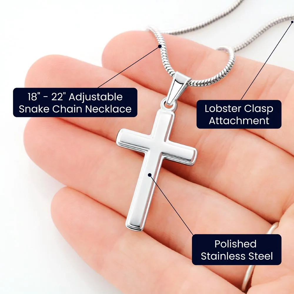 Gift For Daughter, Confirmation or Baptism Journey With God Stainless Steel Cross Necklace