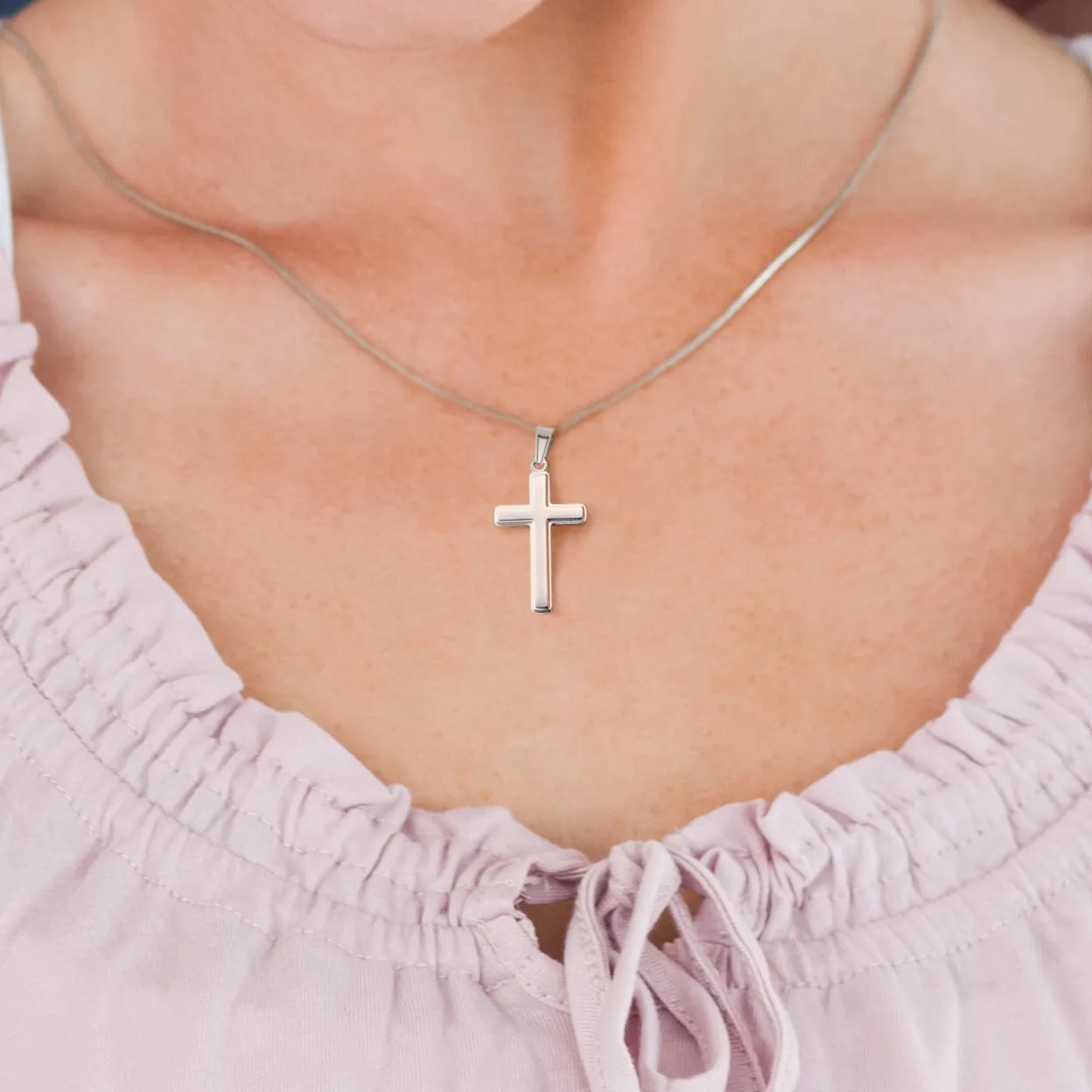 Gift For Daughter, Confirmation or Baptism Journey With God Stainless Steel Cross Necklace