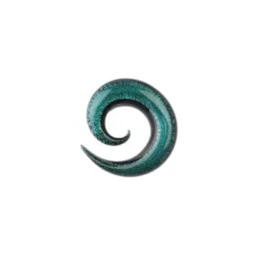 Glass Simple Spiral - Green Dichro