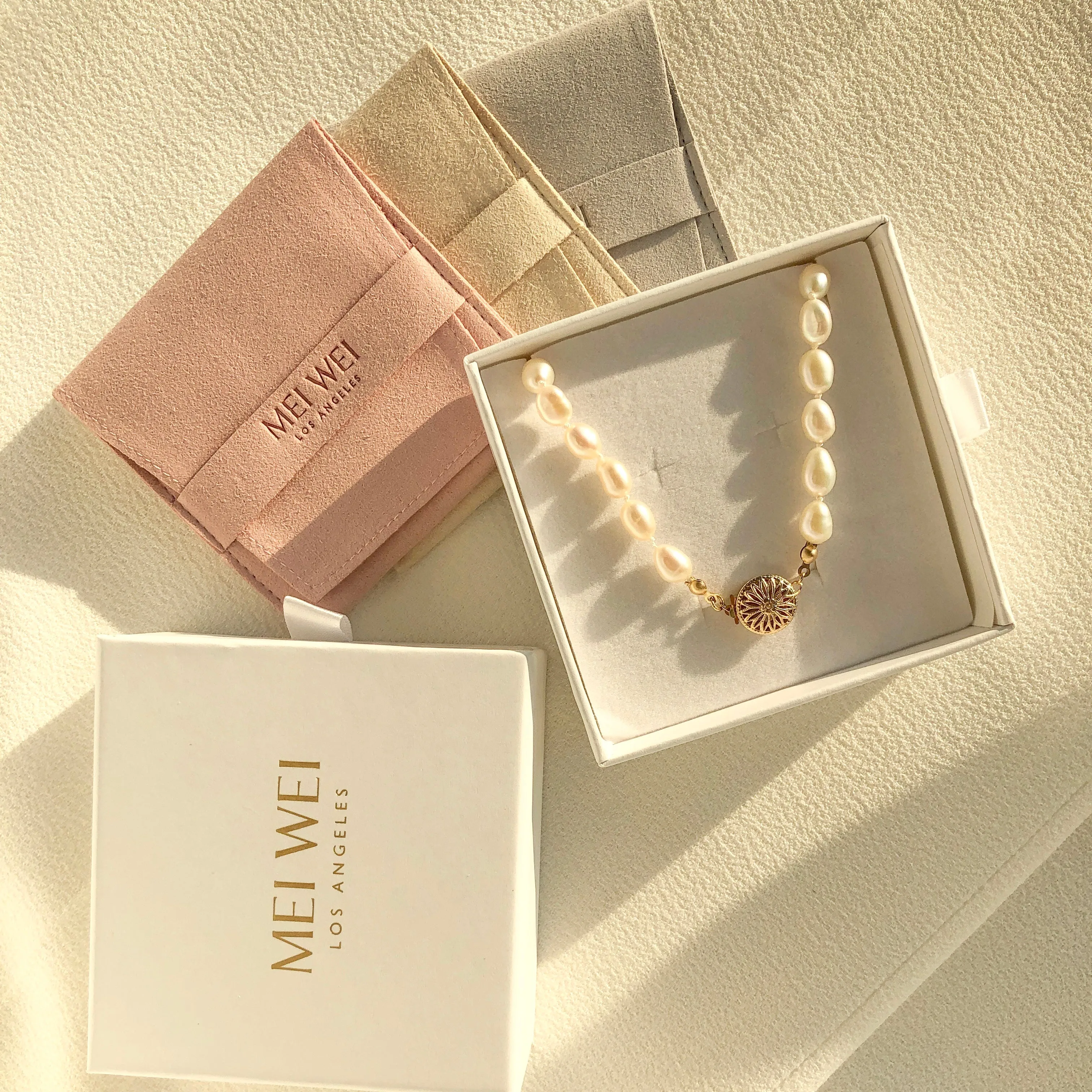 Gold Heart  Pearl Necklace