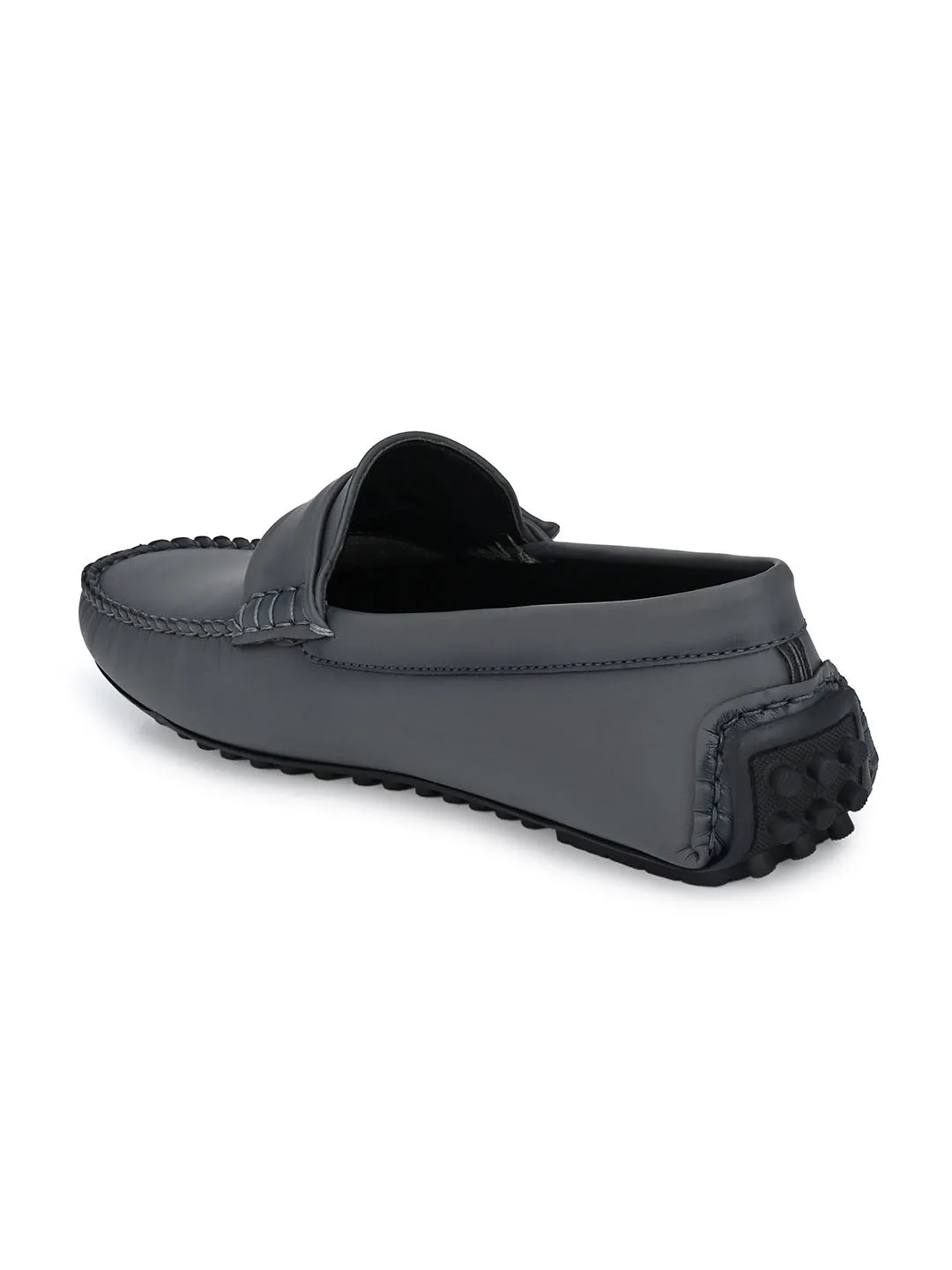 Grey Loafer With Buckle Closure