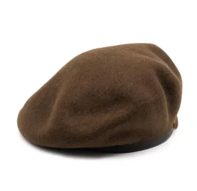 H W DOG & CO Leather Beret D-00626 Khaki Green (Excluded from Discount Codes)