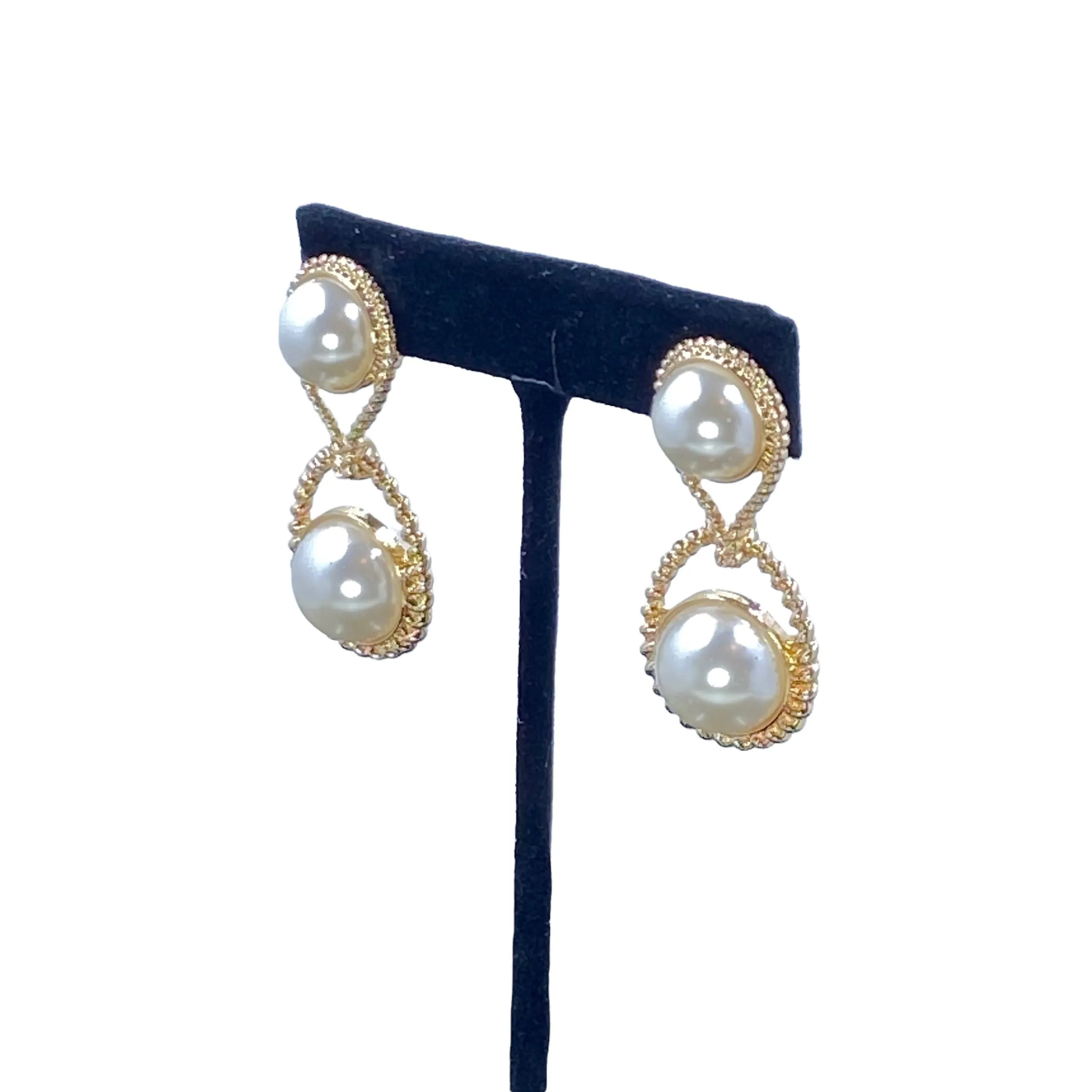 Imani Double Pearl Clip On Earrings