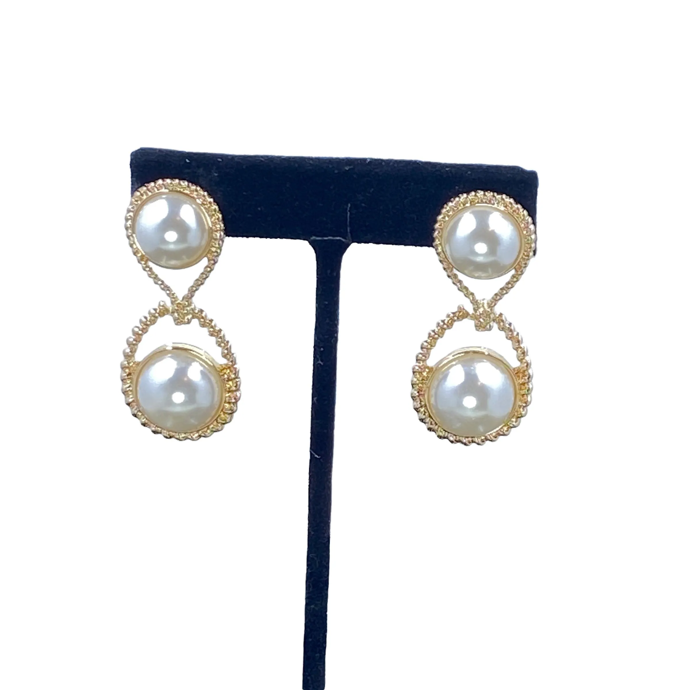 Imani Double Pearl Clip On Earrings