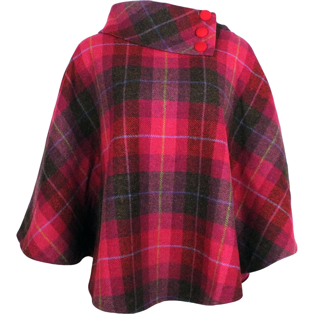 Irish Pure Wool Button Poncho