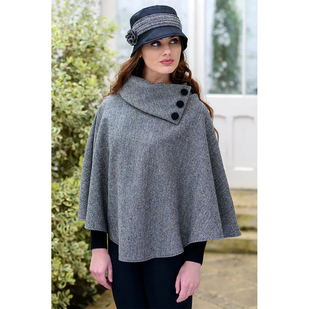 Irish Pure Wool Button Poncho