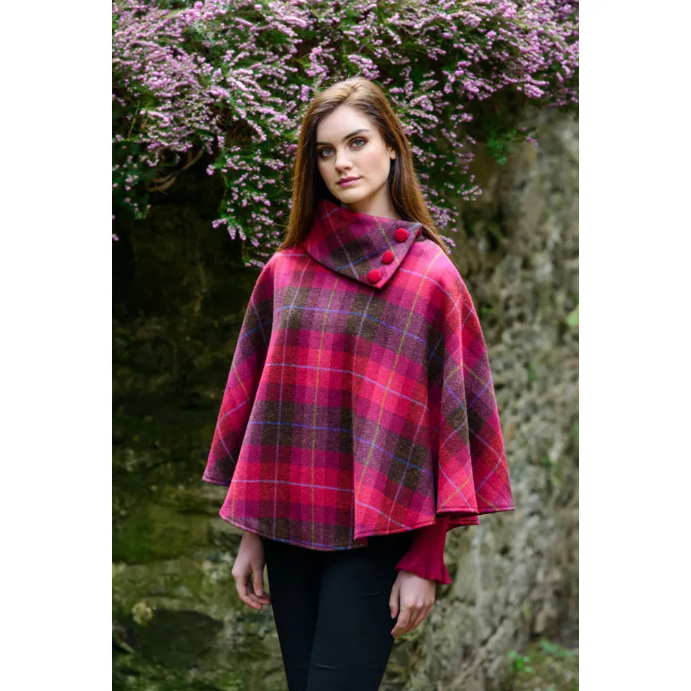 Irish Pure Wool Button Poncho