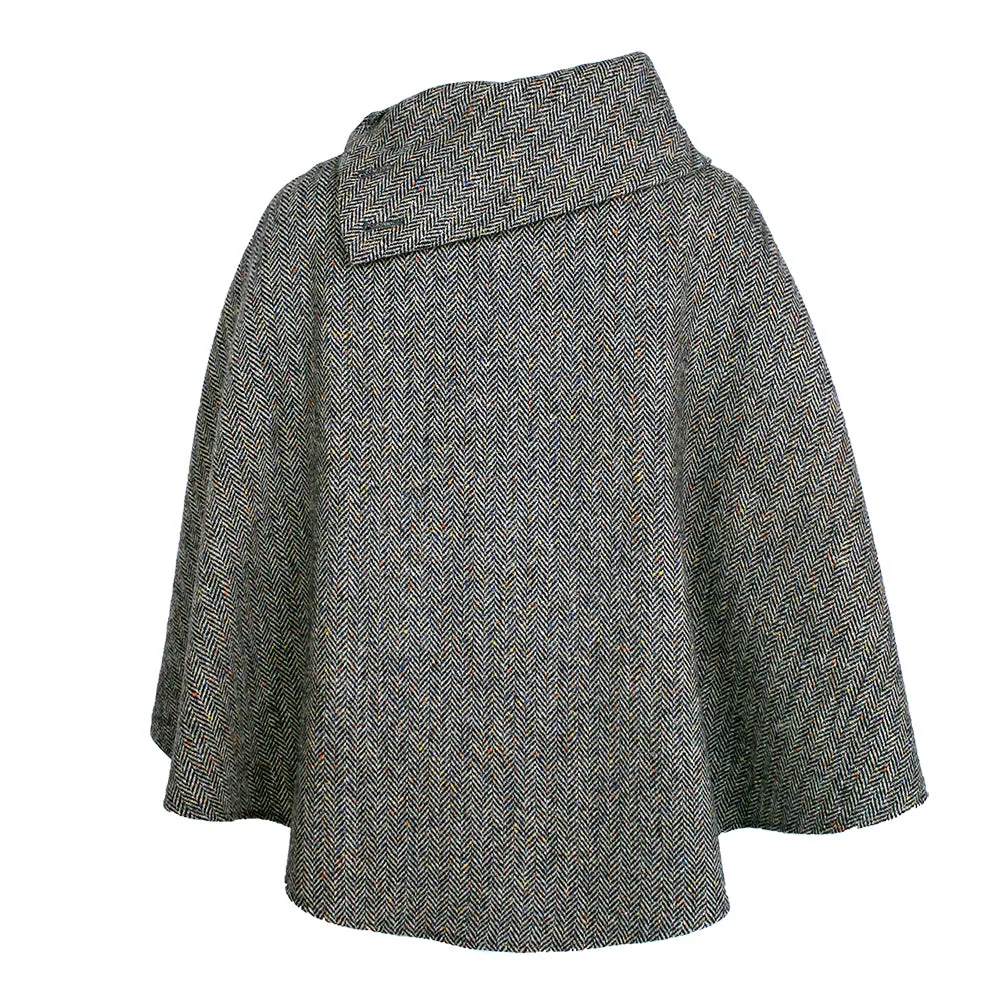 Irish Pure Wool Button Poncho