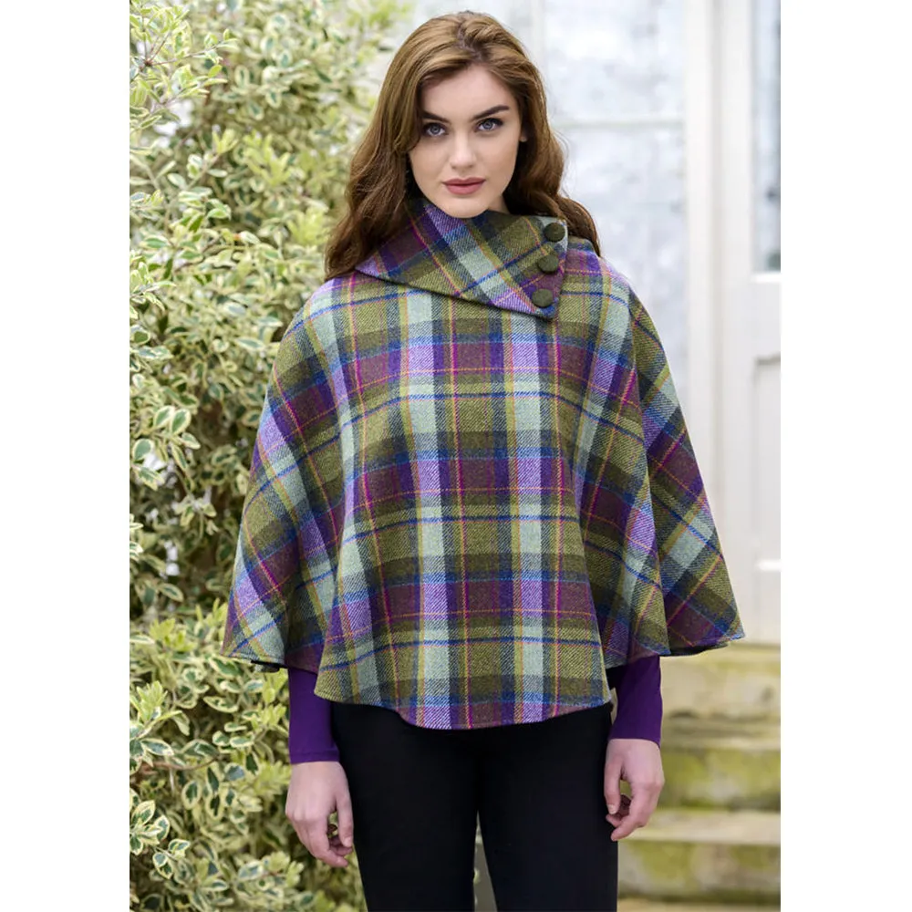 Irish Pure Wool Button Poncho