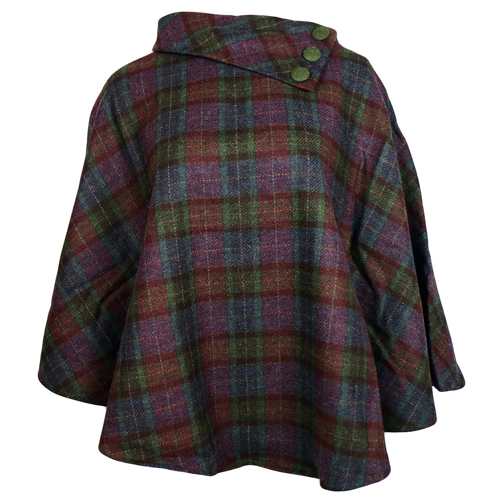 Irish Pure Wool Button Poncho