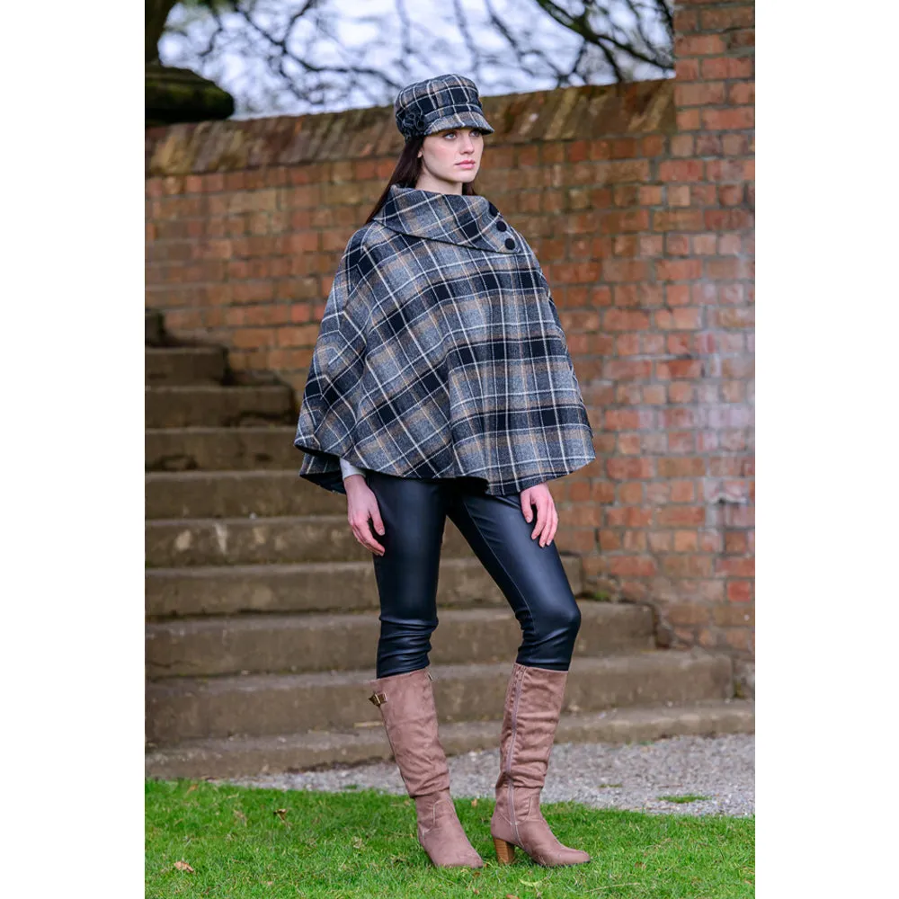 Irish Pure Wool Button Poncho