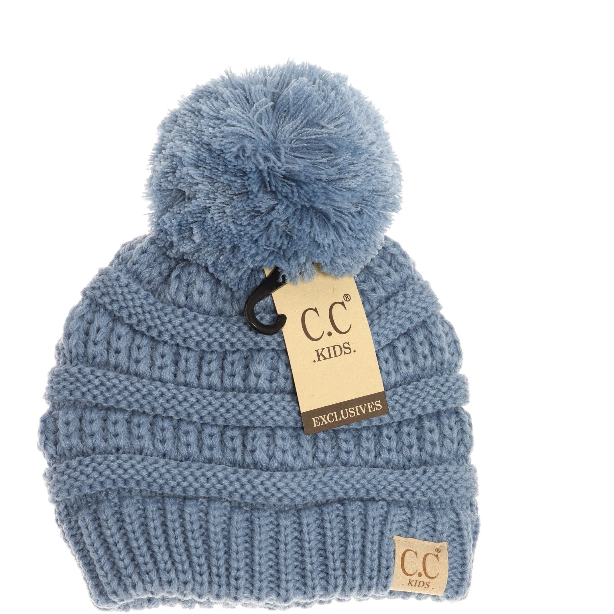 Kid's Solid Pom CC Beanie