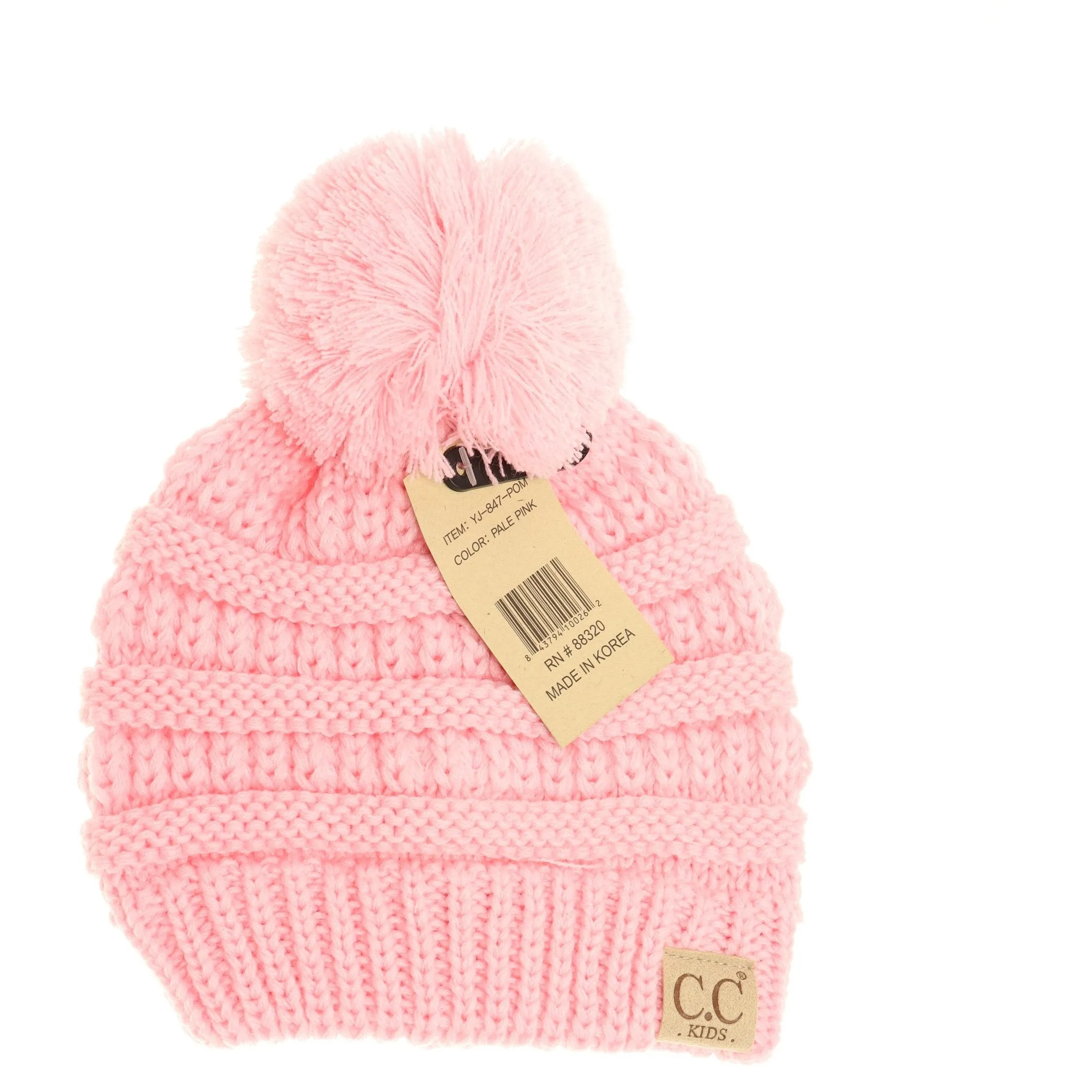 Kid's Solid Pom CC Beanie