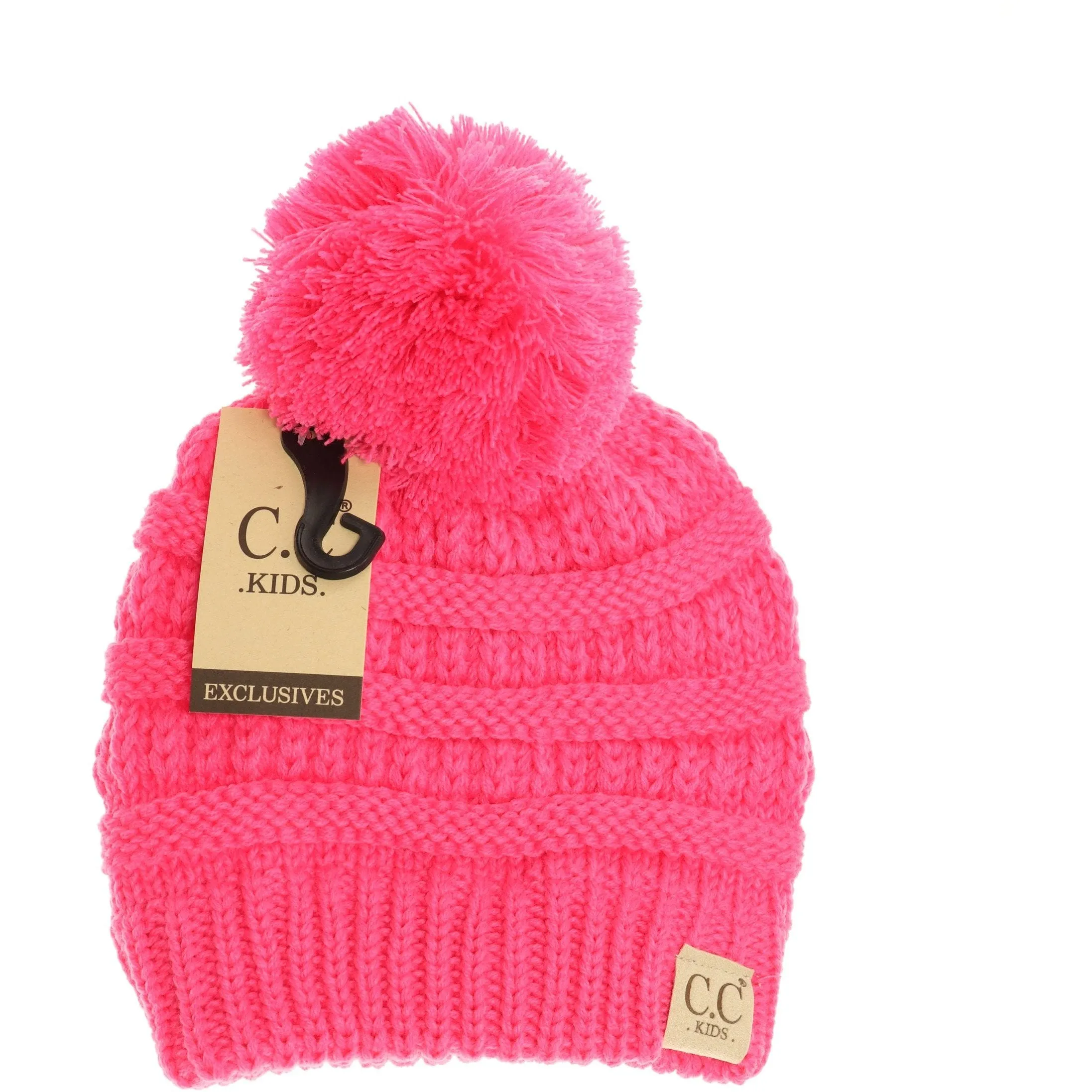 Kid's Solid Pom CC Beanie