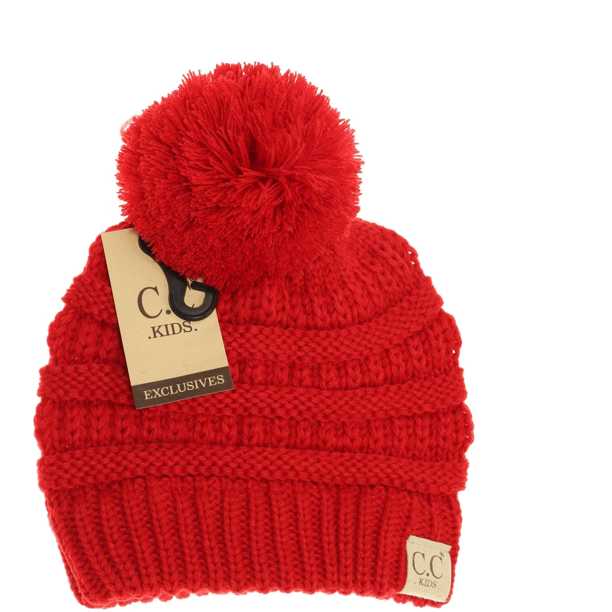 Kid's Solid Pom CC Beanie