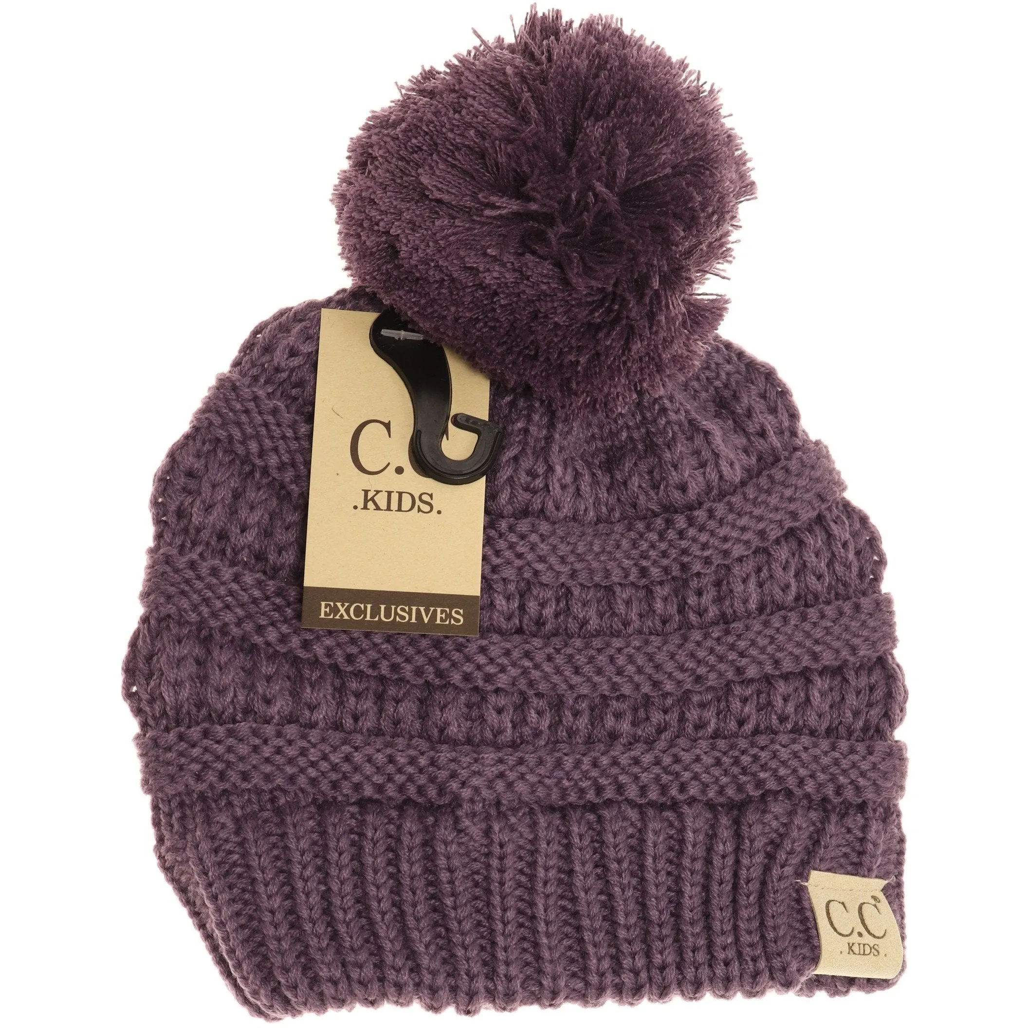 Kid's Solid Pom CC Beanie