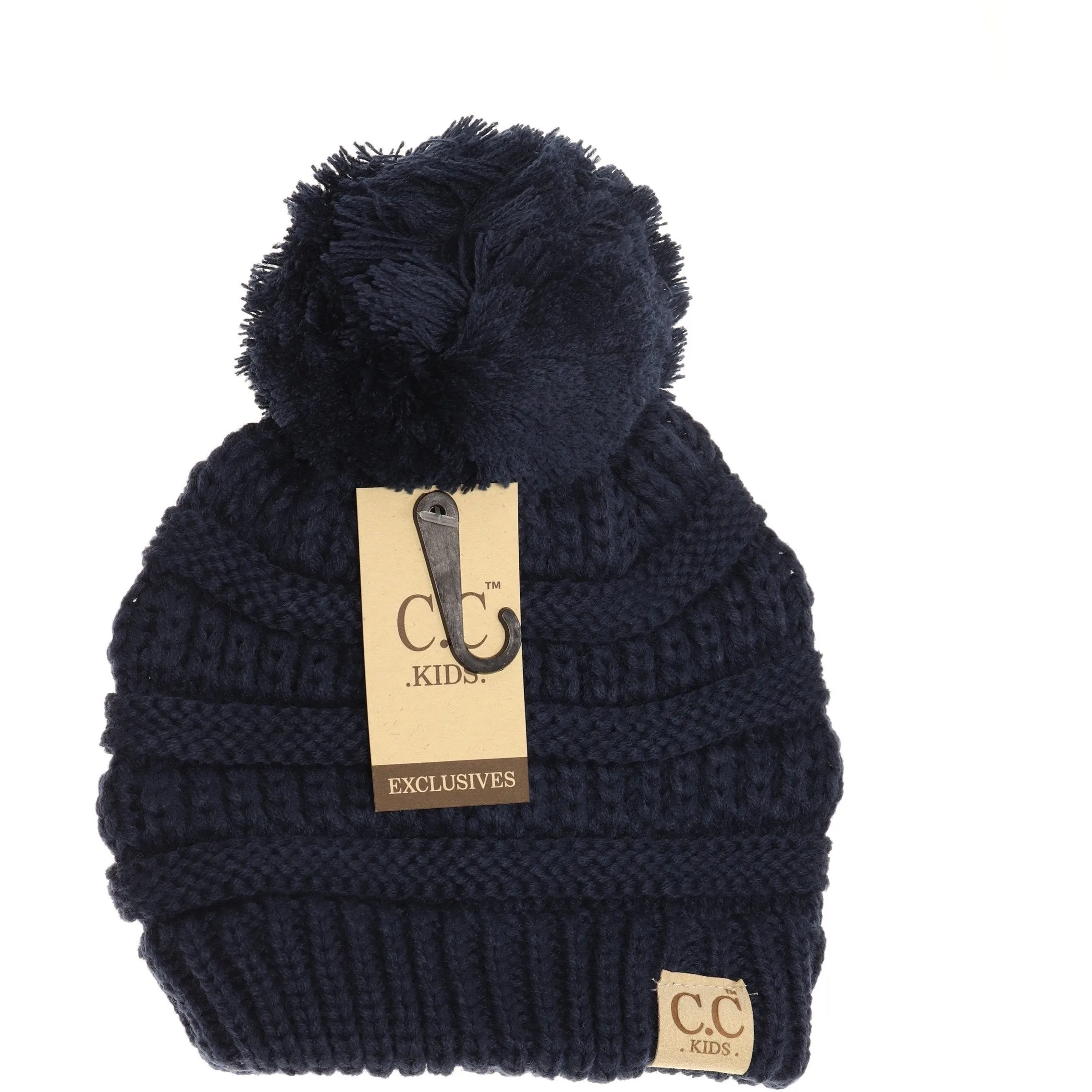 Kid's Solid Pom CC Beanie