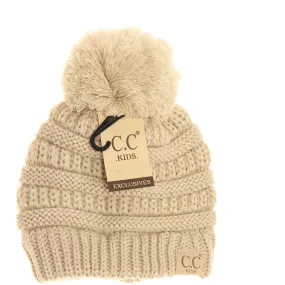 Kid's Solid Pom CC Beanie