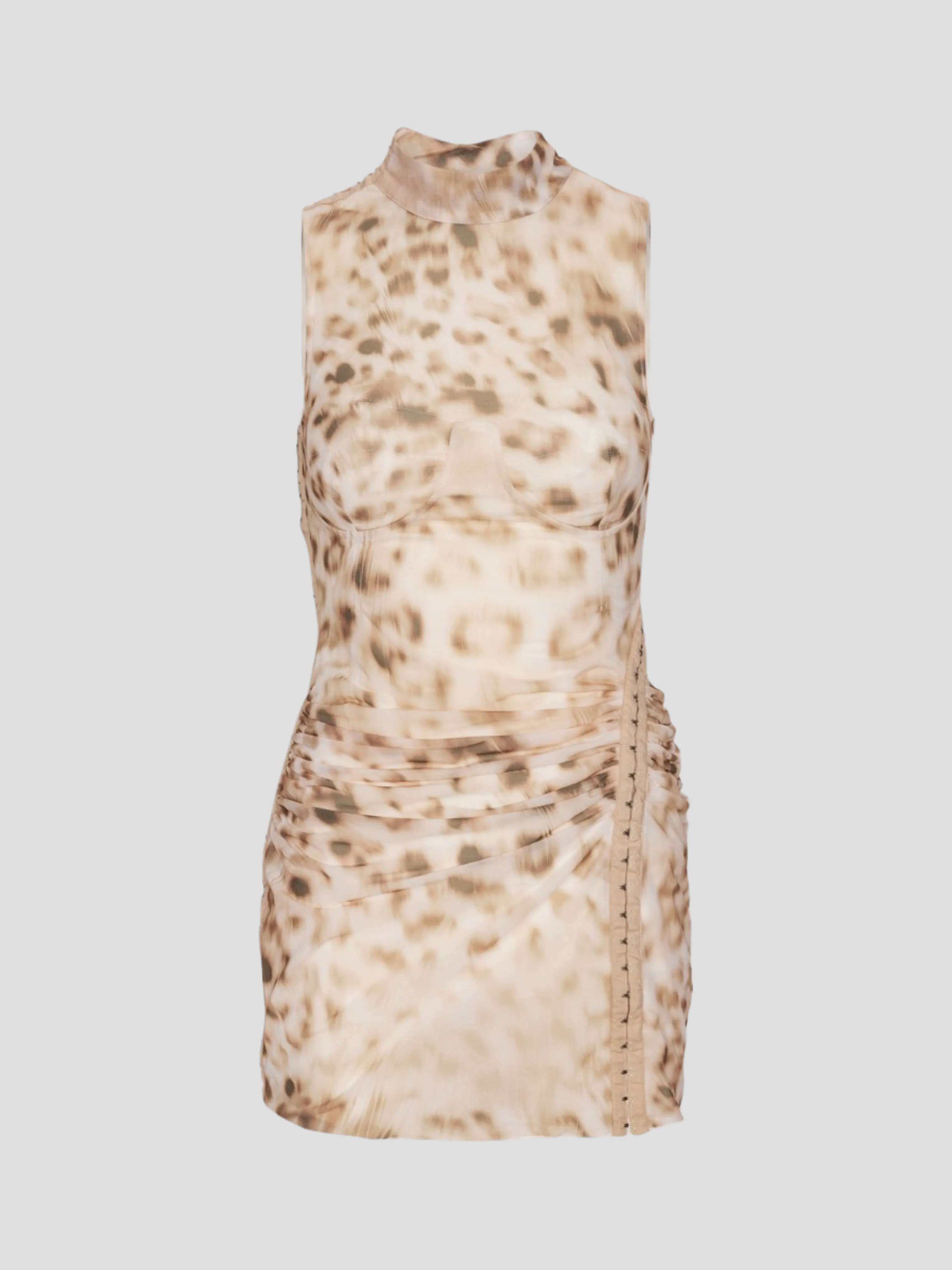 Leopard Print Sleeveless Long Top