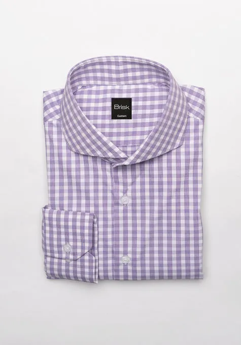 Lilac Performance Stretch Gingham Shirt - Wrinkle Free