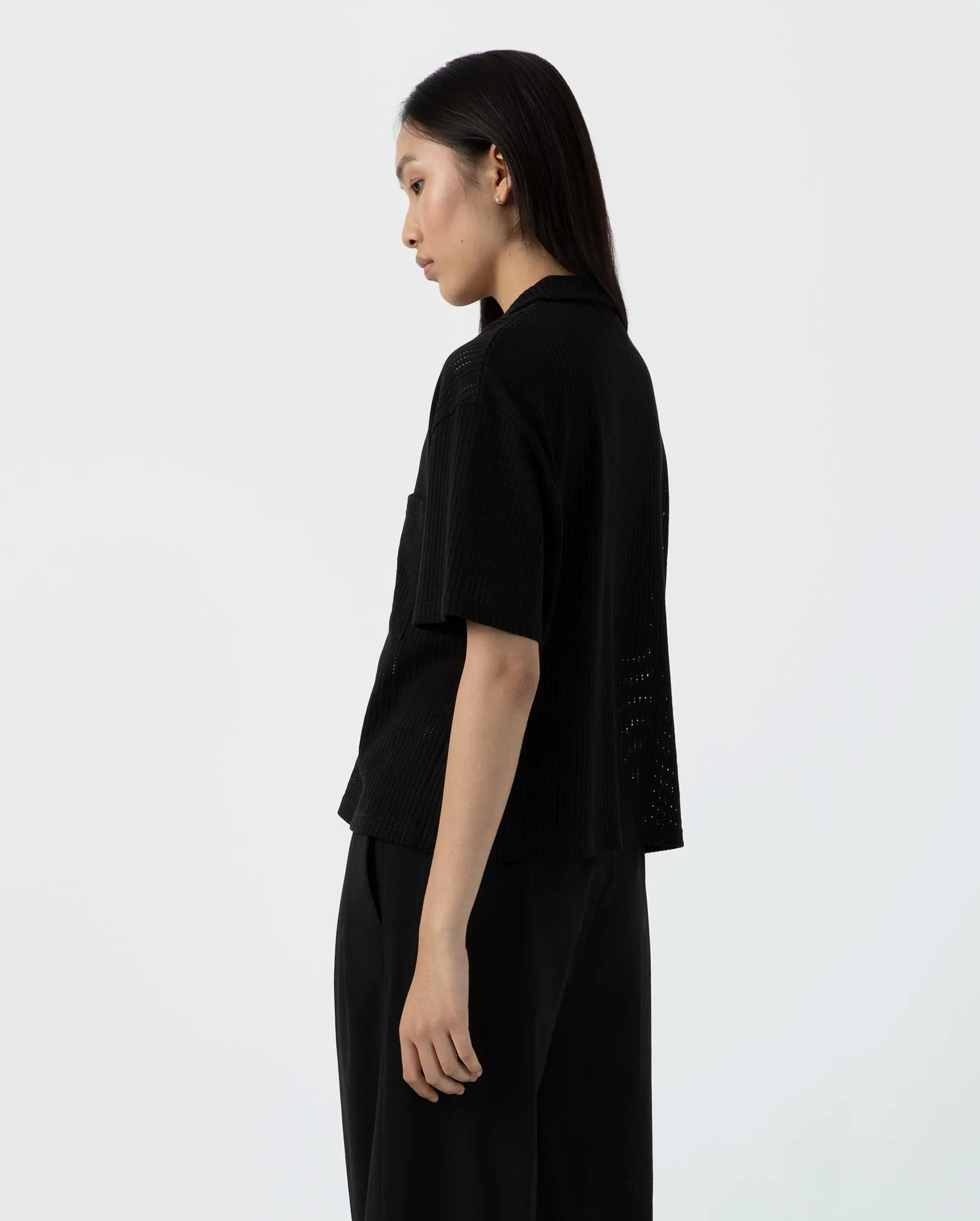 LINEAR MESH SHIRT / BLACK