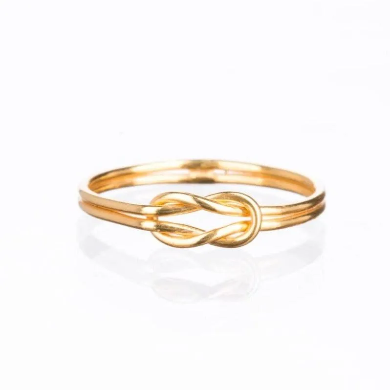 Long Love Knot Ring in Gold Fill