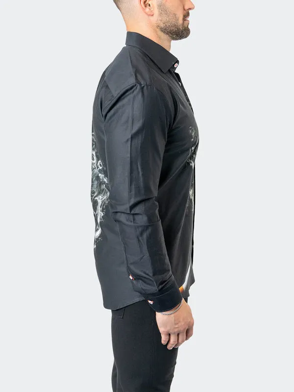 Maceoo Stretch Shirt | Fibonacci SkullSmoke 39 Black