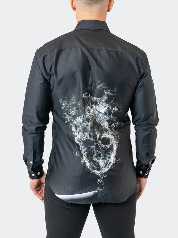 Maceoo Stretch Shirt | Fibonacci SkullSmoke 39 Black