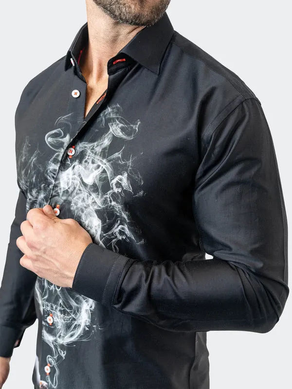 Maceoo Stretch Shirt | Fibonacci SkullSmoke 39 Black