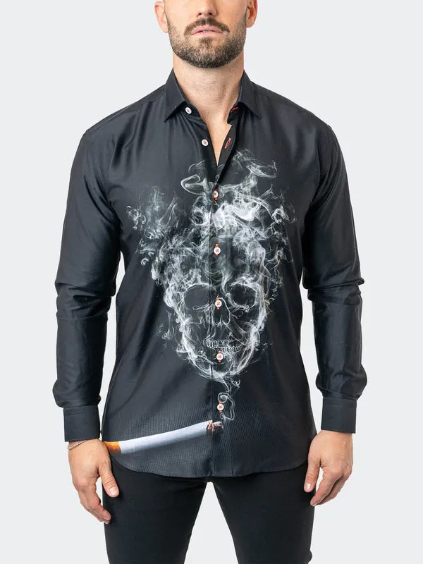 Maceoo Stretch Shirt | Fibonacci SkullSmoke 39 Black