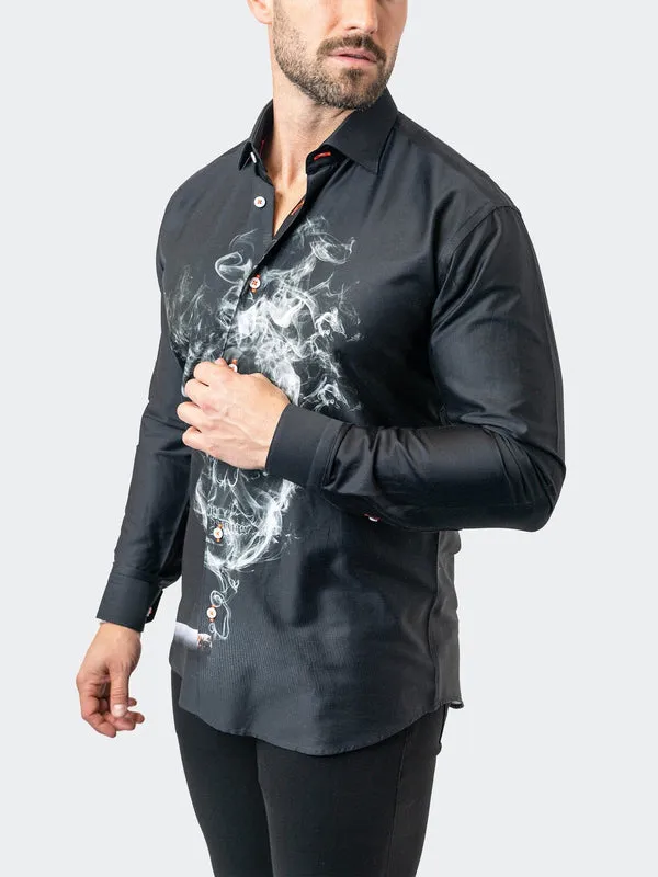 Maceoo Stretch Shirt | Fibonacci SkullSmoke 39 Black