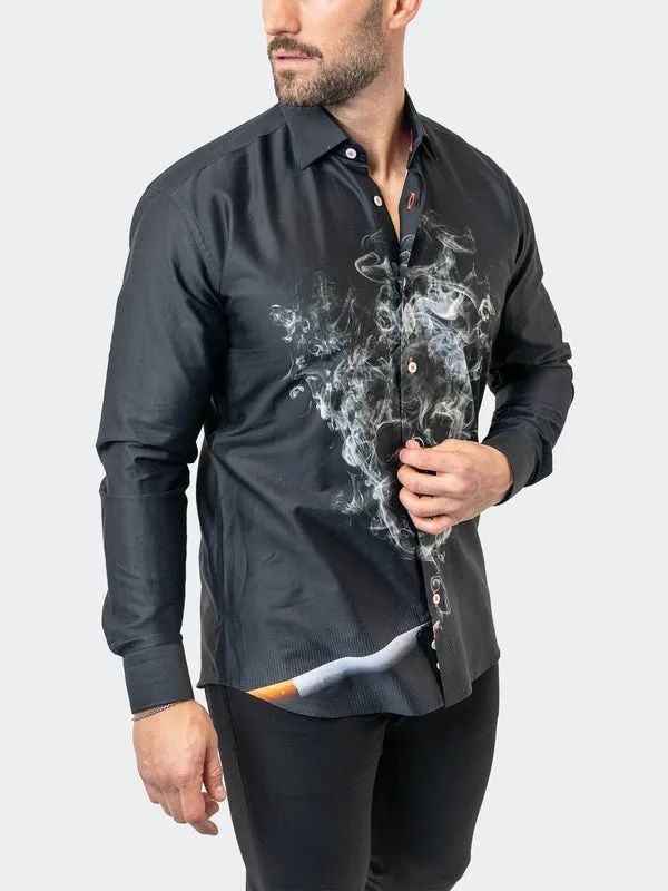 Maceoo Stretch Shirt | Fibonacci SkullSmoke 39 Black