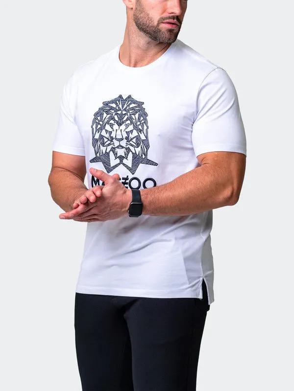 Maceoo Stretch Short-Sleeve Athletic Wear | Tee Mighty Mane White