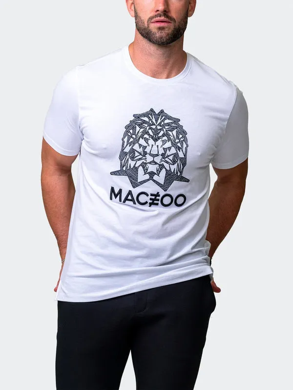 Maceoo Stretch Short-Sleeve Athletic Wear | Tee Mighty Mane White