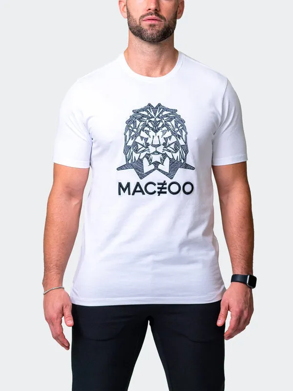 Maceoo Stretch Short-Sleeve Athletic Wear | Tee Mighty Mane White