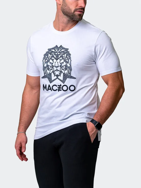 Maceoo Stretch Short-Sleeve Athletic Wear | Tee Mighty Mane White