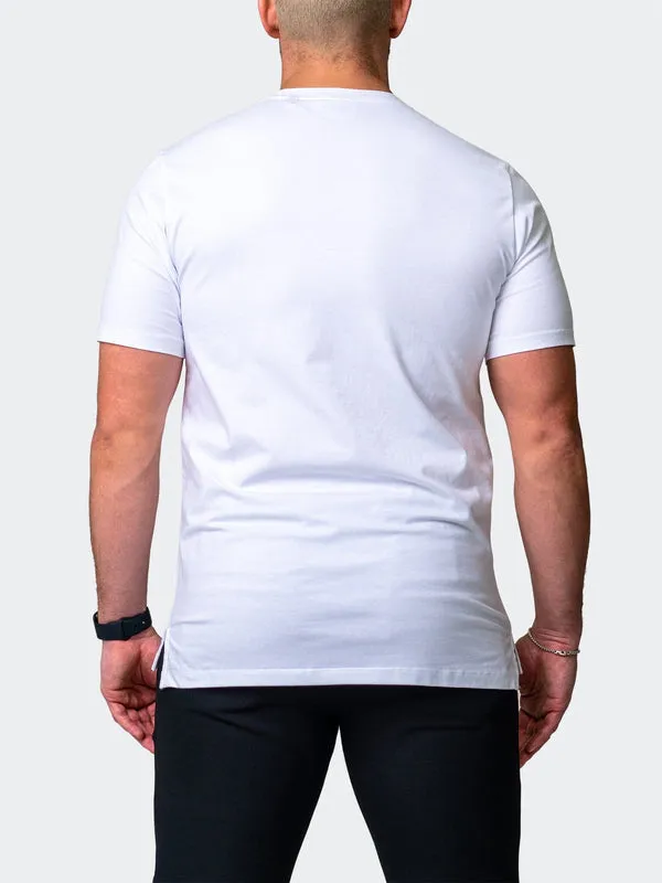 Maceoo Stretch Short-Sleeve Athletic Wear | Tee Mighty Mane White