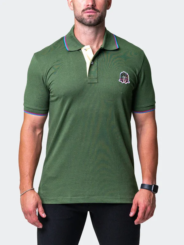 Maceoo Stretch Short-Sleeve Polos | Polo Mozart Two Tip Green