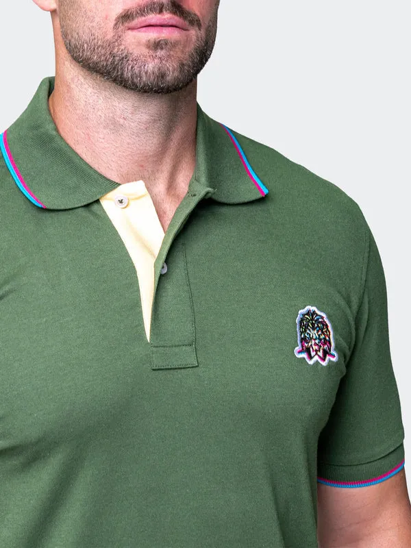 Maceoo Stretch Short-Sleeve Polos | Polo Mozart Two Tip Green