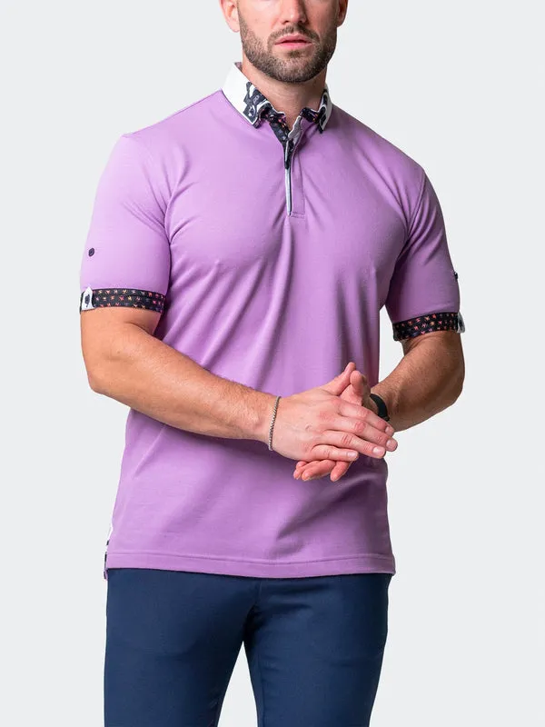 Maceoo Stretch Short-Sleeve Polos | Polo MozartSolidPeace Purple