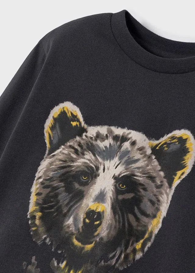 Mayoral Mini L/S Bear Shirt _Grey 4006-24