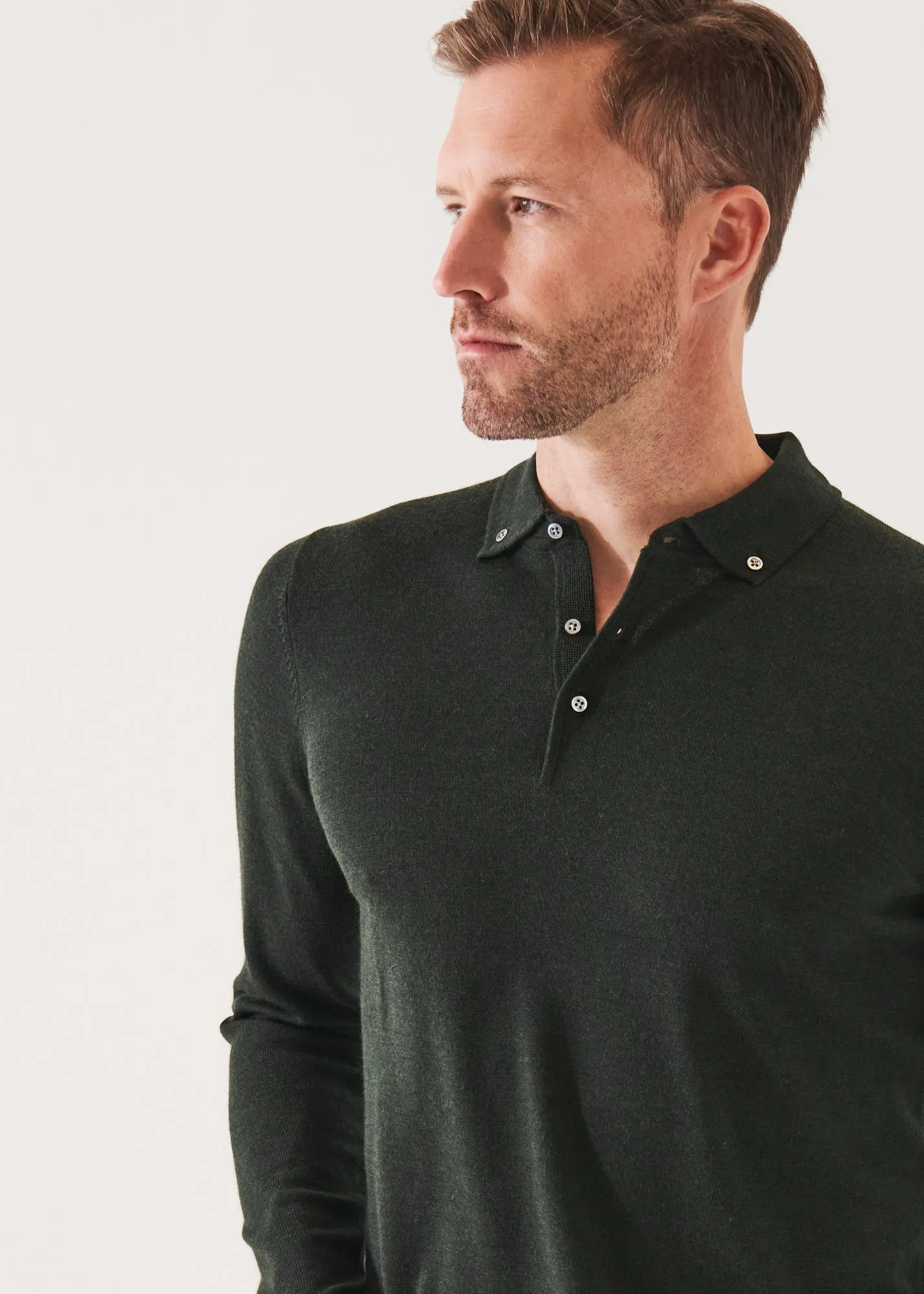 MERINO WOOL BUTTON DOWN POLO