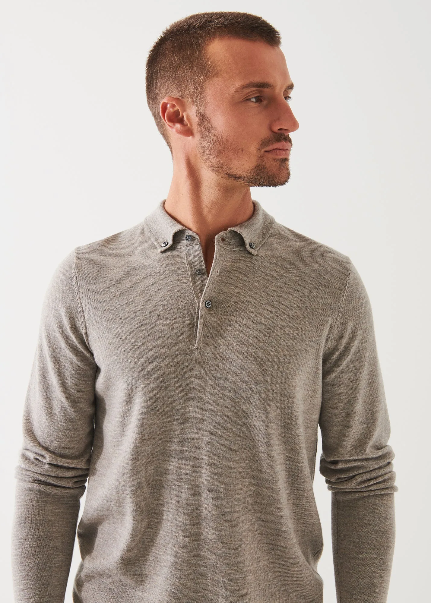 MERINO WOOL BUTTON DOWN POLO