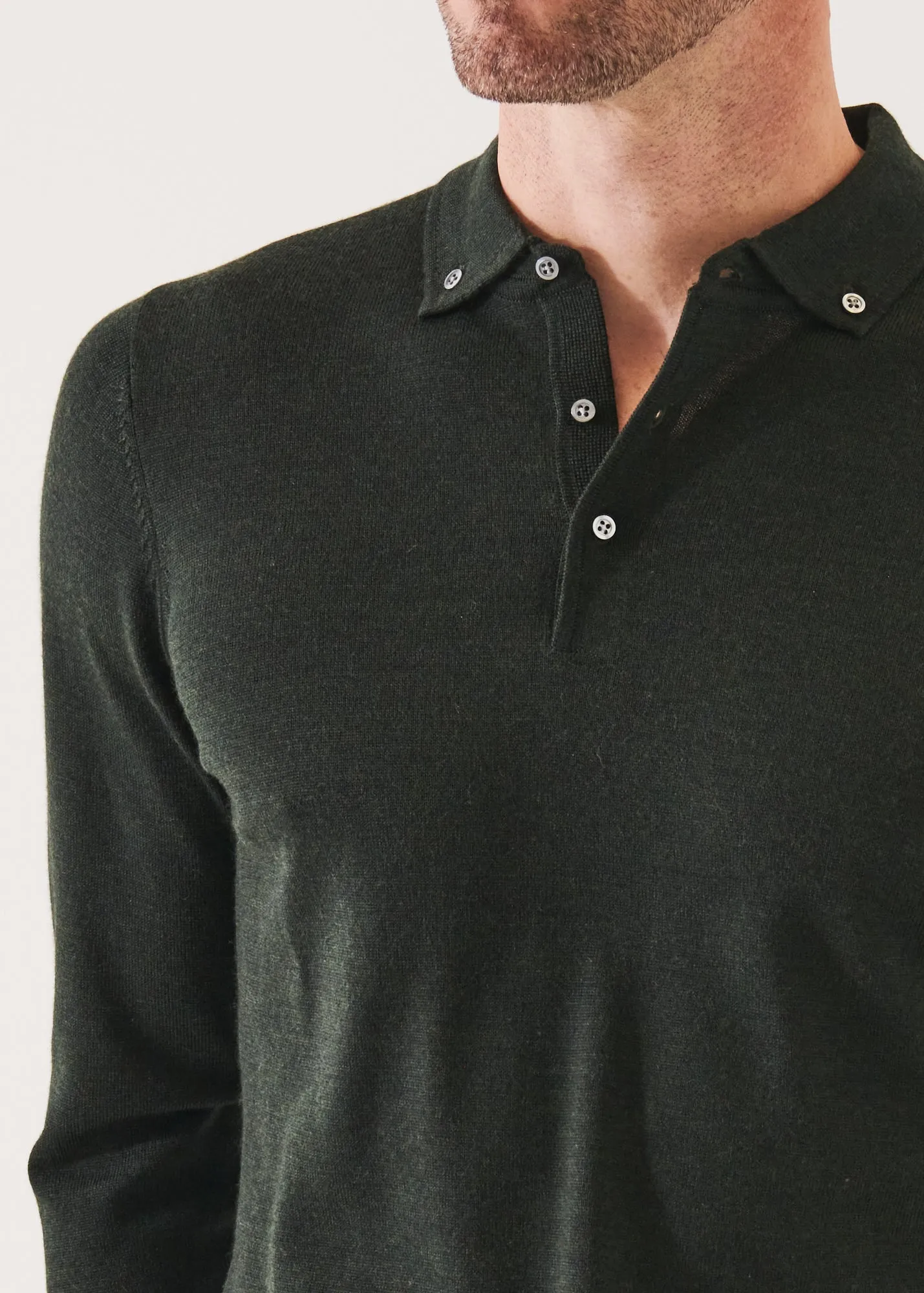 MERINO WOOL BUTTON DOWN POLO